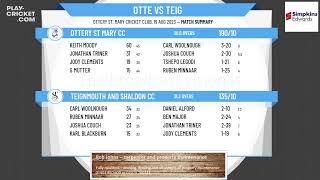 Devon Cricket League  C Division East  Ottery St Mary CC v Teignmouth and Shaldon CC [upl. by Mutat]