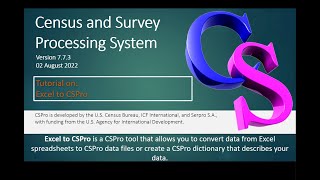 Tutorial on Excel to CSPro [upl. by Lutim137]