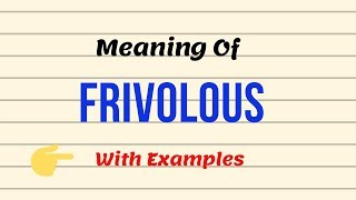 Meaning Of Frivolous  English Vocabulary Lessons  UrduHindi [upl. by Miru]