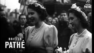 Royal Family At Patricia Mountbattens Wedding 1946 [upl. by Einatsed]