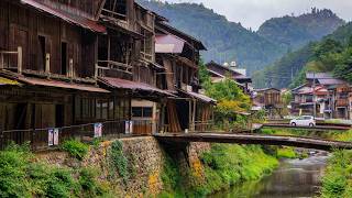 Walking in the Rain through Old Logging Village  Kyoto Japan 4K [upl. by Llevrac847]