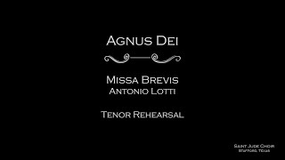 Missa Brevis Lotti  Agnus Dei Tenor rehearsal with VST voices [upl. by Akilak]