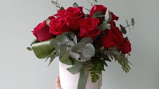 Tutoriales y tips de floristería para principiantes Arreglo floral con rosas rojas San Valentín🌹🌹🌹 [upl. by Yoo286]