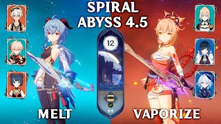 Ganyu Melt amp Yoimiya Vaporize Spiral Abyss 45 Genshin Impact 45 [upl. by Brouwer]