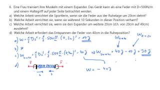 Physikaufgaben lösen Arbeit Aufgabe 6 Expander Muskeltraining [upl. by Latin]