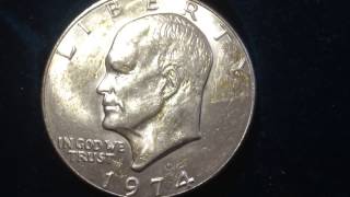 1 Dollar quotEisenhower Dollarquot 1974 Coin [upl. by Iorio]