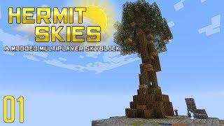 ►Hermit Skies EVIL MASTERMIND  Ep 1  Modded Minecraft Survival◄  iJevin [upl. by Itsirhc]