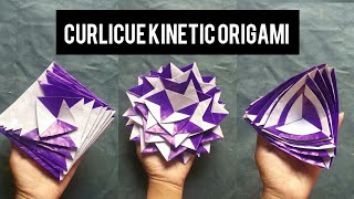 Curlicue Kinetic OrigamiPaper toy antistress transformer  DIY crafts easy [upl. by Ingeborg]