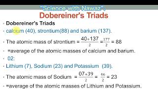 Dobereiners Triads [upl. by Eneladgam330]