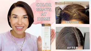 How To Color Grays At Home With One N Only Argan Oil Hair Dye  Color 5NN [upl. by Handler986]