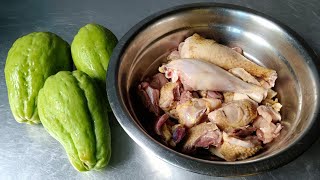 How To Boil Chayote And Local Chicken [upl. by Cir]