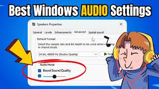 Best Windows AUDIO Settings for Quality Sound amp GAMING Boost amp Bass [upl. by Arbrab]