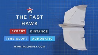 ✈ How to Make a Paper Airplane that Flies FAST  The Fast Hawk  Fold N Fly [upl. by Nahij9]