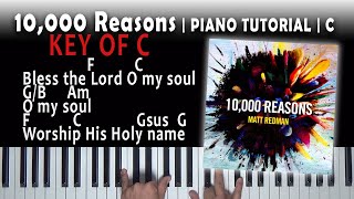 10000 Reasons Piano Tutorial C [upl. by Einner72]