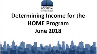 Determining Income for the HOME Program [upl. by Bellew]