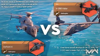 Defiant X VS V280 Valor  Helicopter Comparison  Modern Warships [upl. by Temme]