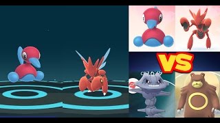 EVOLUTION POKÉMON GO GEN 2 PORYGON2 amp SCIZOR  Gym Battle Porygon2 Scizor vs Steelix Ursaring [upl. by Neelra476]