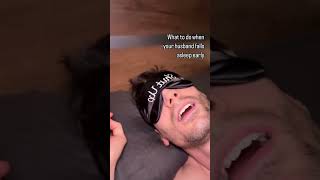 Is it the eye mask or the zzzquil strip 😅 sleeping trend viral comedy couplevideos [upl. by Aner]