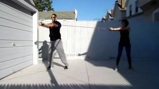 Oblique Twist With a Partner and Resistance Bands [upl. by Obadiah]