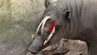 Criatura Bizarra cujo o dente pode crescer e furar o próprio crânio conheça o Babirussa [upl. by Giguere]