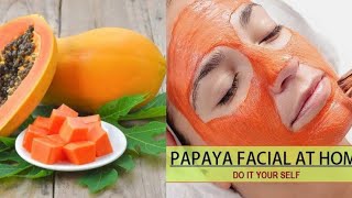 Papaya fruit facial for glowing skin at home Remove dark spots and dry skin [upl. by Rapp]