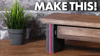 How To Make A Desk Storage Shelf  DIY Monitor Stand [upl. by Colwell501]