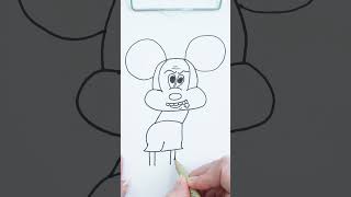 How to draw Mickey Mouse Beetlejuice shorts drawing [upl. by Doralynn]