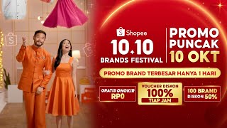 Belanja 100 ORI di Promo Puncak 10 Oktober Shopee 1010 Brands Festival  Gratis Ongkir RP0 [upl. by Notlek625]