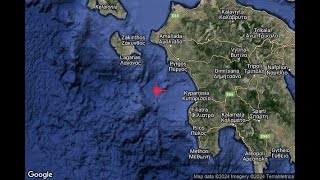 Terremoto Mw 575 Southern Greece il 20240329 081248 CET prof 267 km loc time 091248 GMT2 [upl. by Franz]