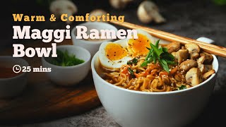 Maggi Ramen Bowl  Maggi Recipes  Ramen Recipe  Quick Noodles Recipe  Cookd [upl. by Leziar768]