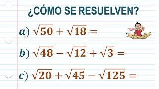 Suma y resta de radicales Fácil de entender [upl. by Hendrick]