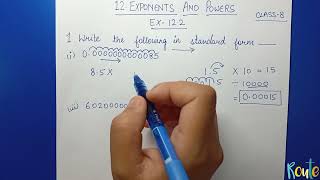 Exponents and powers ll Class 8 ll Chapter 12 ll Exercise 122 ll Question 1 [upl. by Anaiviv]