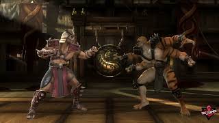 Mortal Kombat 9 Shao Kahn Shoulder charge Combo on Kintaro PC [upl. by Earazed]