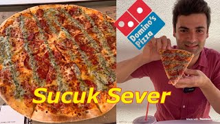 EVDE DOMİNOS SARIMSAK SOSLU SUCUK SEVER PİZZA TARİFİ [upl. by Hbaruas]