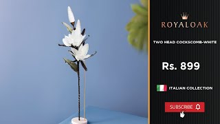 Royaloak  Two Head Cockscomb Foam Flower Stick  White [upl. by Xanthus]