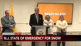 NJ snow Garden State braces for winter storm state of emergency remains in effect [upl. by Nodaj67]