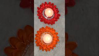 Beautiful tealight candle holder  pista shell craft🌼 diwalispecial diwali trending viralshorts [upl. by Judah428]