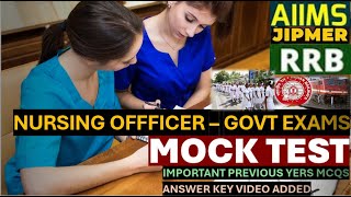 AIIMS RRB JIPMER MOCK TESTSNURSING OFFICER [upl. by Ndnarb]