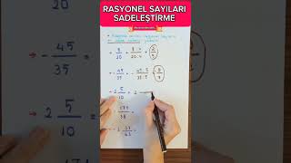 RASYONEL SAYILARI SADELEŞTİRME 7sınıfmatematik sadeleştirme rasyonelsayılar [upl. by Alice]