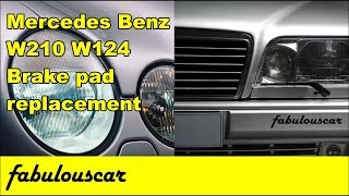 Rear brake pad replacement  Mercedes Benz W124 W210 [upl. by Nyladnewg]