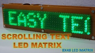 Scrolling Text Led Display  8X48 led matrix [upl. by Audras]