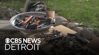 Over 60 guns safely destroyed during buyback event in Ann Arbor [upl. by Imailiv]