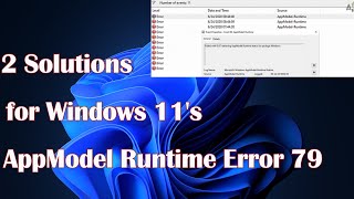 Windows 11  2 Fix for AppModel Runtime Error 79 [upl. by Brena]