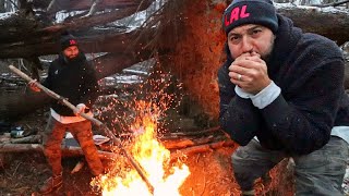 No tent No sleeping bag  Extreme Winter Survival Camping  GONE WRONG [upl. by Erdman]