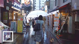 Walking in the Rain Tokyo Japan Relaxing Binaural Thunderstorm Sounds for Sleep 4k ASMR [upl. by Bigot]