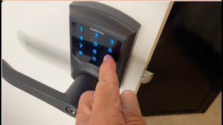 How to attach a SignStek Electronic Touchscreen Door Lock to a Door [upl. by Yelnahs]