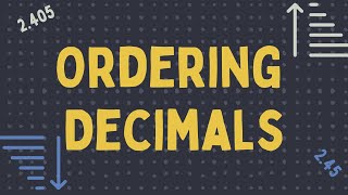 Place Value Ordering Decimals [upl. by Christean121]