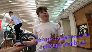 Driving eScooters to the MALL with someone on a bike [upl. by Einor]