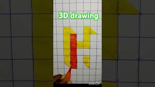 3D drawing H  3D H draw 3d shorts [upl. by Patti762]