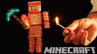 Como hacer a Steve de MINECRAFT con 1000 fosforos  Le pegamos fuego [upl. by Christoph620]